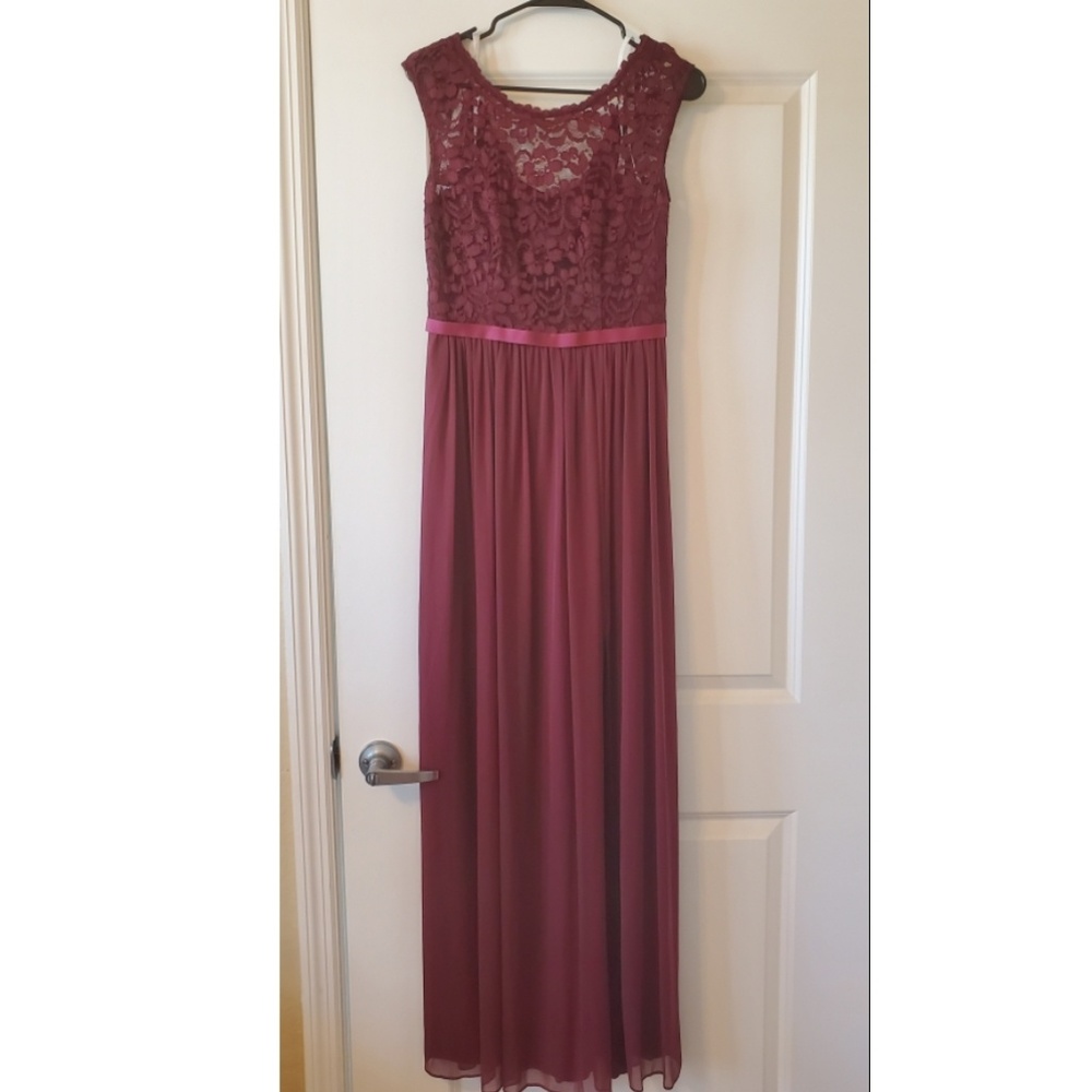 Maroon Bridesmaids gown